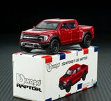 ED Bburago 1:64 Red 2024 F150 Raptor Pickup Truck Model Diecast Collect Car