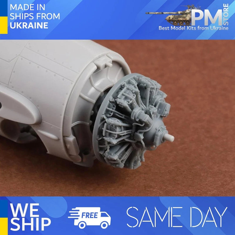 1/72 model aircraft engine exhaust parts, light gray resin, detailed manifold
