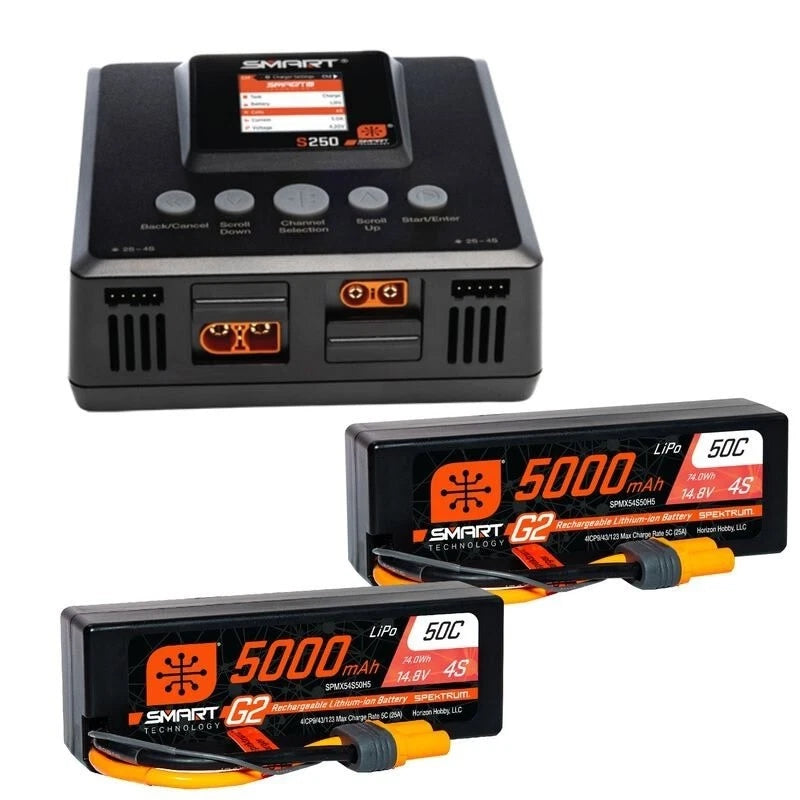 SPMXPSS800 SMART POWERSTAGE 8S SURFACE BUNDLE: (2) G2 5000MAH 4S LIPO IC5 & S250 Battery