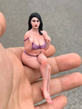 1/18 Miniatures Sitting Leopard Bikini Beauty Girl Scene Props Figures For Cars