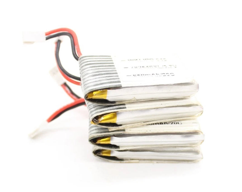 4PCS 3.7V 650mAh Lipo Battery for RC UAV Drones Battery