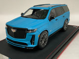 1/18 BBA Models  Cadillac Escalade V series 2022 in Matte  Blue on Leather Base
