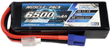 LiPo battery pack with EC5 connector, black case, blue/red wiring