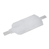 Stainless steel RC chassis armor plate with mounting holes, silver metal