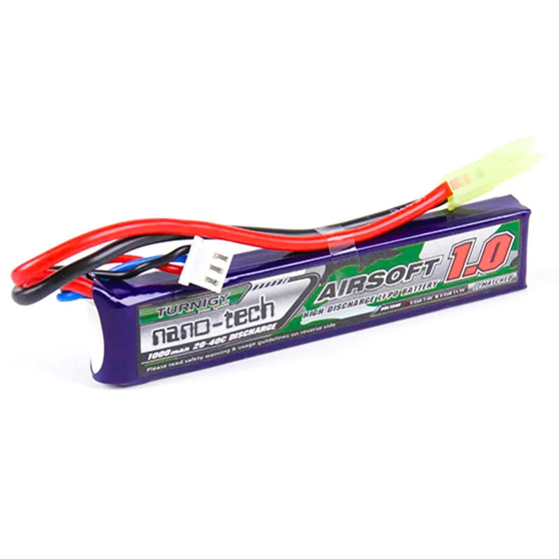 Turnigy Nano-Tech 1000mAh 2S LiPo Battery Pack Airsoft 7.4V 20C 40C (Mini-Tamiya