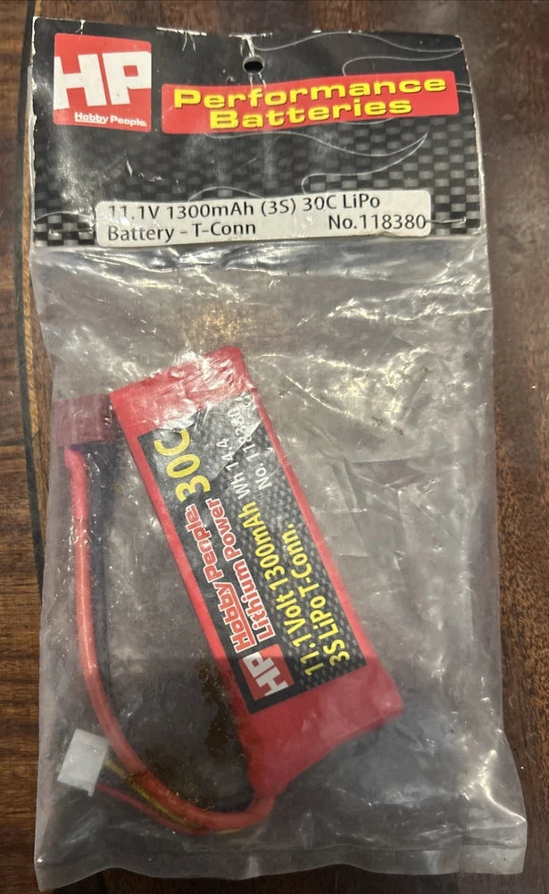Hobby People 1300mAh 3S 11.1V 30C LiPo Battery Pack T-conn. 118380 Battery