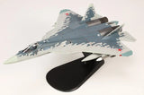 1/72 scale Su-57 model aircraft in light blue gray camo, twin engines and wings