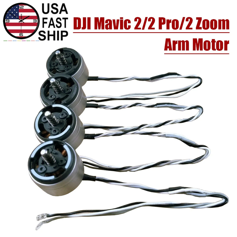 Gray drone arm motor set with four-wire leads, multiple motor mounts