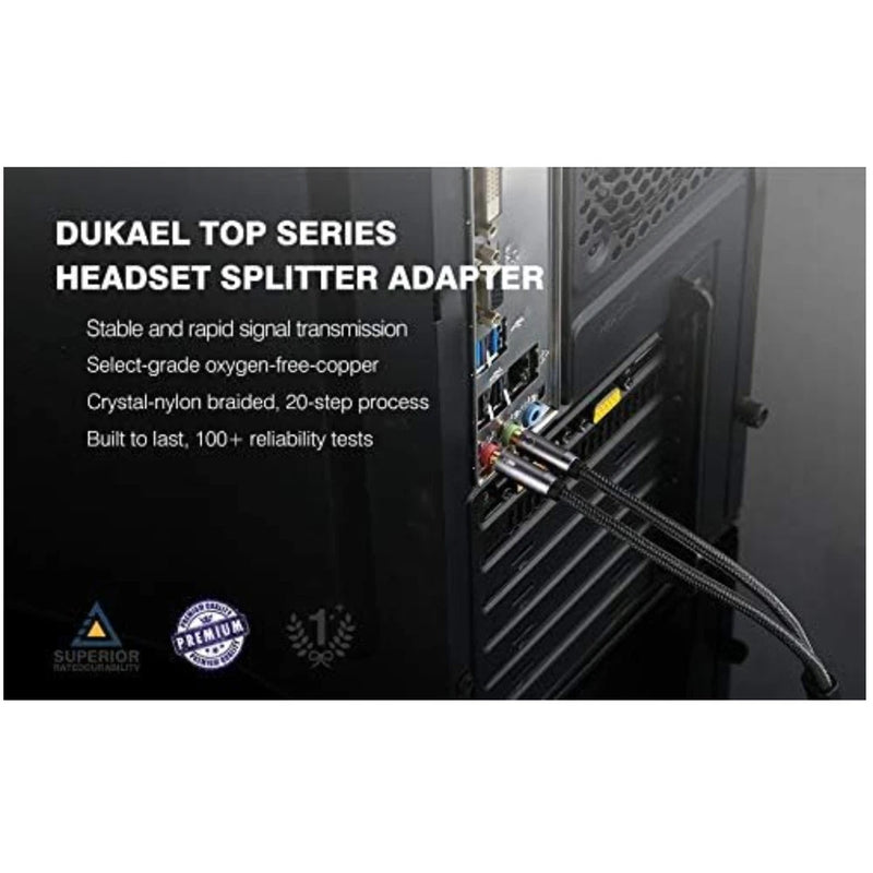 Headset Splitter Cable 4ft 3.5mm Jack Adapter