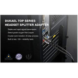 Headset Splitter Cable 4ft 3.5mm Jack Adapter