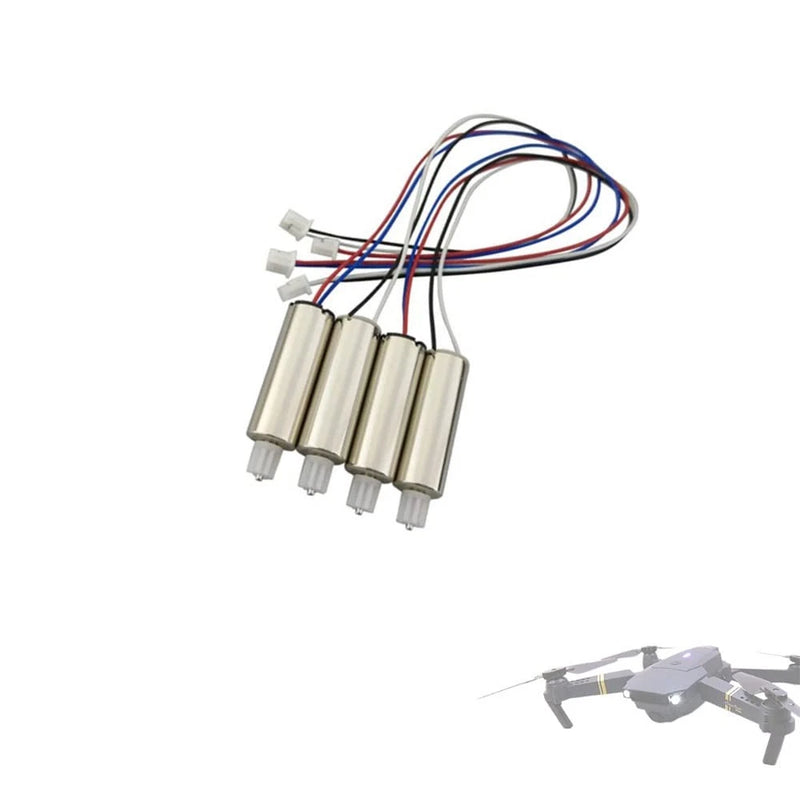 Drone motor part set with four cylindrical motors and wiring harness
