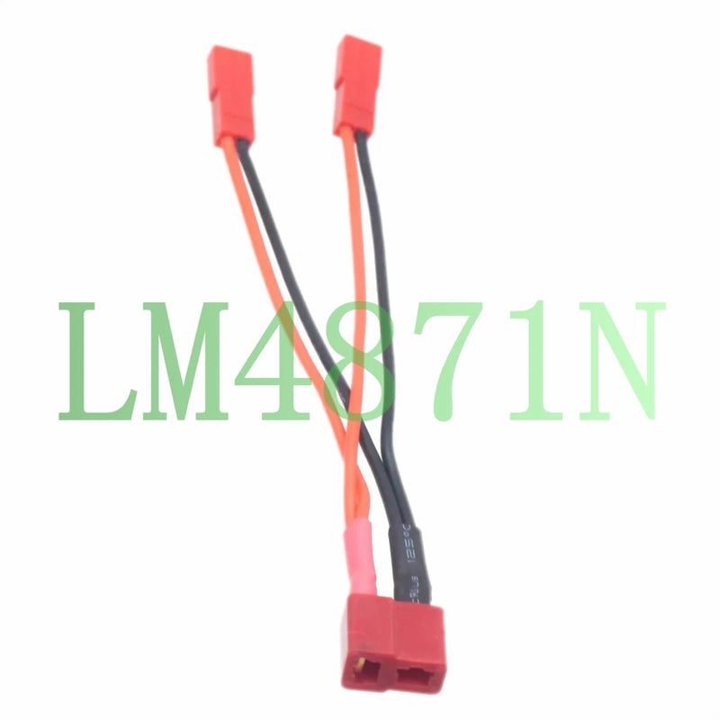 JST female to T-plug female adapter with red/black wires, 10 cm lead