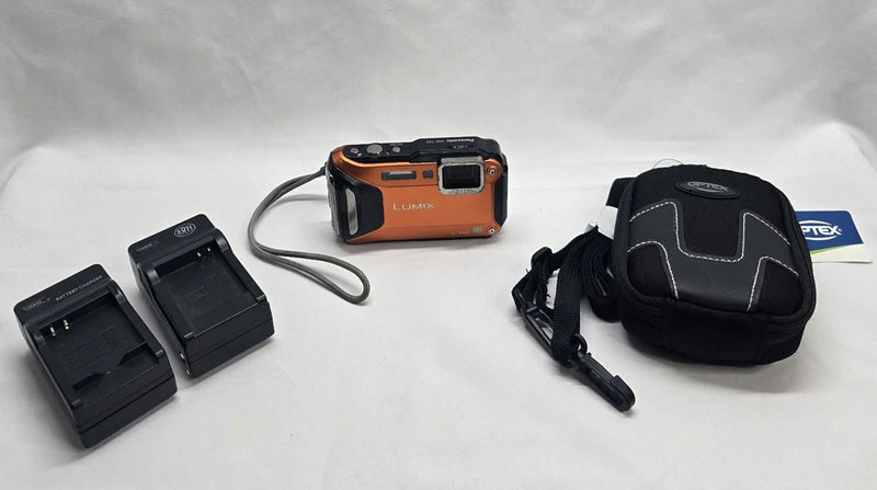 Panasonic Lumix DMC-TS5 16.1 MP Digital Camera Waterproof With 2 Chargers & Case