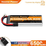 Youme 11.1V 6500mAh 3S LiPo Battery 60C For RC  Car Truck Buggy 1/10 Boat