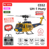 Yellow and blue RC UH-1 Huey helicopter with remote controller, 6-axis gyro
