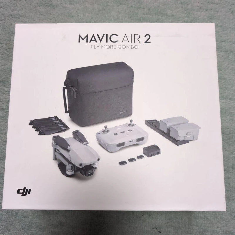 DJI Mavic Air 2 Fly More Combo drone kit with controller, batteries, and case