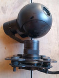 Stabilized gimbal PTZ camera module for drone surveillance system.