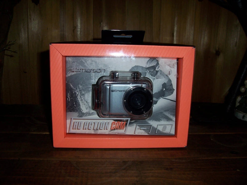 EMERSON HD ACTION CAMERA  SMP CAMERA RECHARGEABLE SPORTS CAM 4X DIGITAL ZOOM