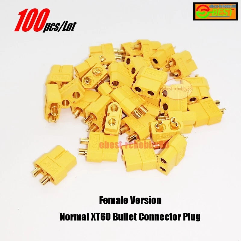 100Pcs Normal Female XT60 Bullet Connector Plug for RC Drone Lipo Battery Cable