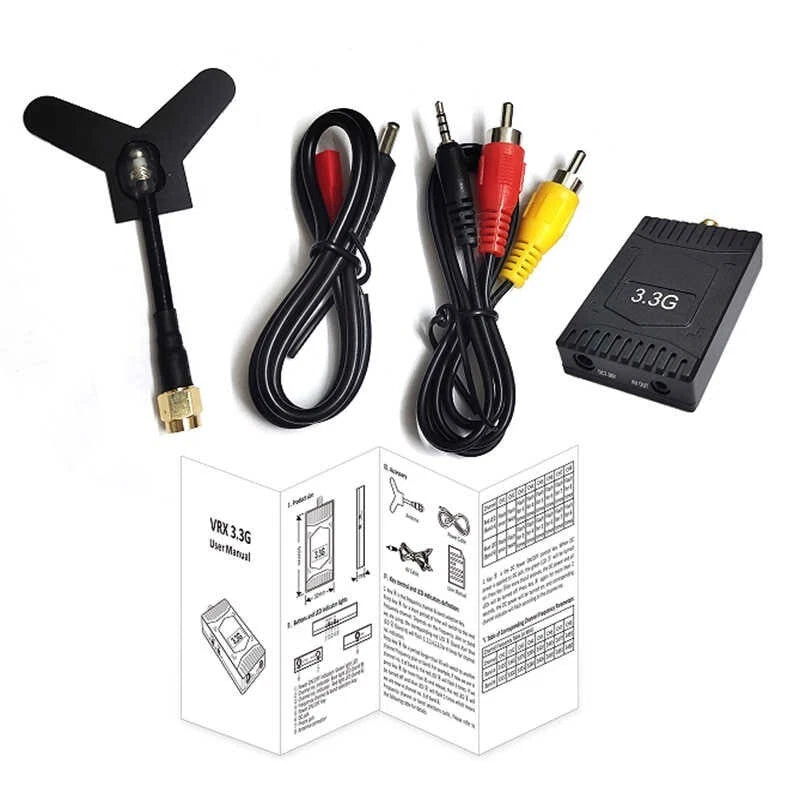 Set of 3.3GHz 4W TX RX Wireless Video Transmitter Receiver for FPV Drones os67
