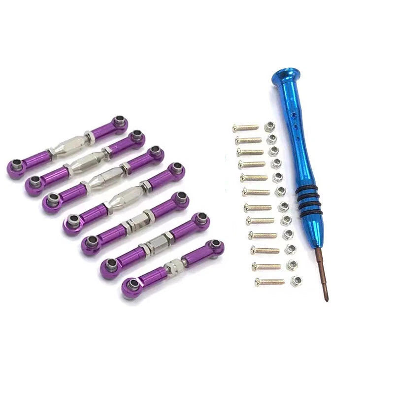 7pcs Alloy Linkage Pull Rod Servo Link for WLtoys 144001 1/14 RC Car Parts