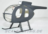 600 size MD500 Little Bird RC Helicopter Fuselage Pre-Painted with Landing Gear