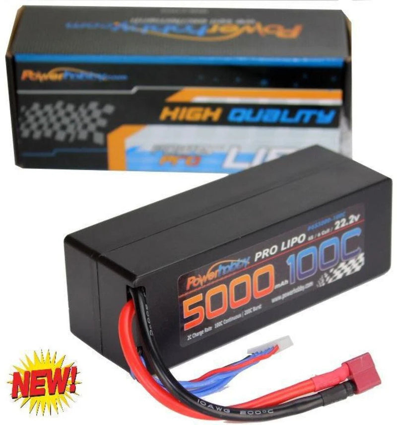 6S 22.2V 5000mAh 100C Deans Hard Case Lipo Battery Powerhobby PHB6S5000100DNSHC Battery