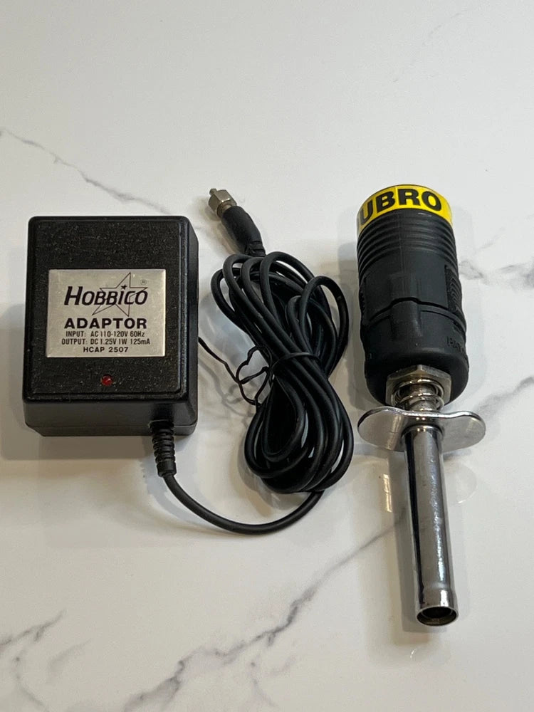 Hobbico Adaptor  paired with a Dubro Hot-Shot glow plug Stater Battery