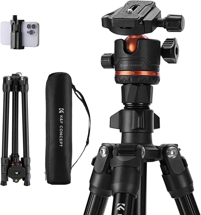 K&F CONCEPT 70" Camera Tripod DSLR Tripods w/ Phone Holder for Canon Nikon Sony