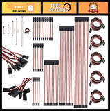 55Pcs 6 Sizes Male to Female 3 Pin Servo Extension Cables for RC Control Parts Converter