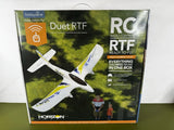 RC airplane RTF kit box with two-wing design, green and white packaging