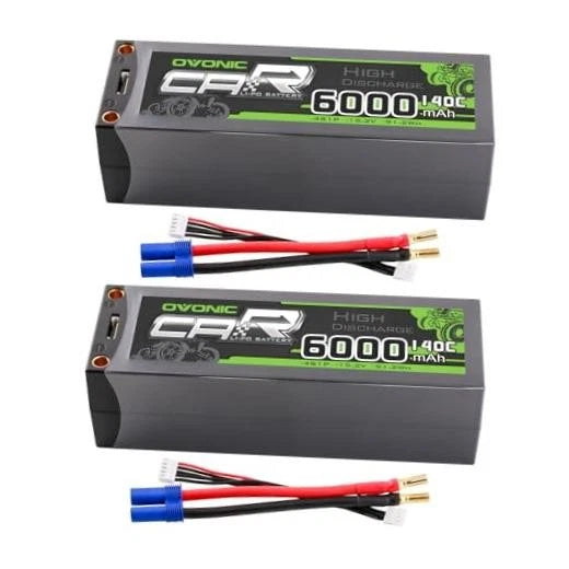 4S LiPo Battery 6000mAh 15.2V High Voltage 140C RC Battery with 5mm Bullet to RC Battery