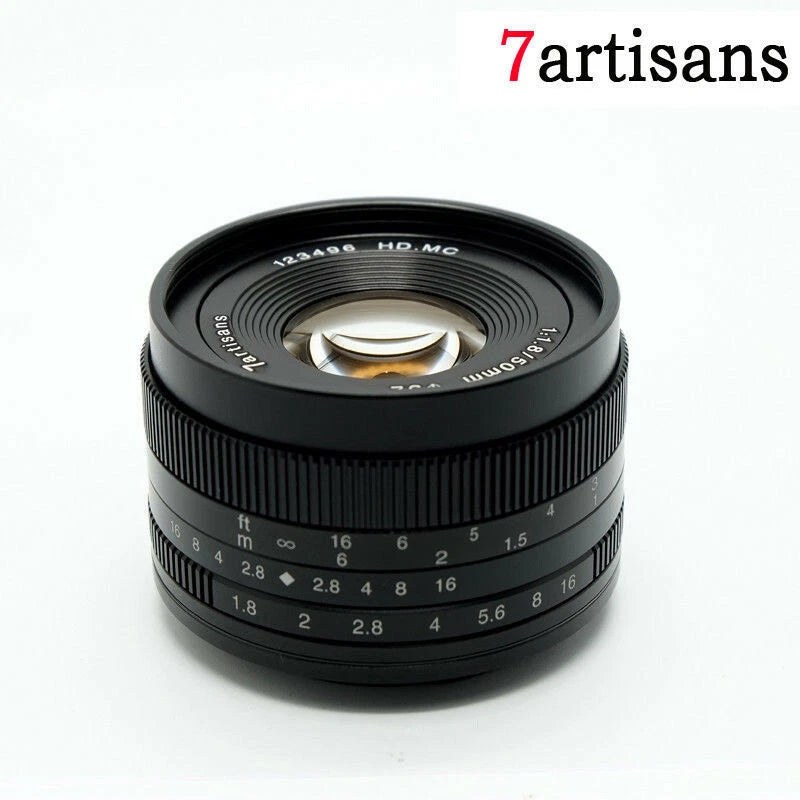 7artisans 50mm F1.8 Prime Large Aperture Lens for Fujifilm Fuji X X-T3 T4 E2 H1