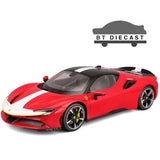 BBURAGO SINGUATURE FERRARI SF90 STRADALE 1/18 DIECAST MODEL CAR RED 18-16911