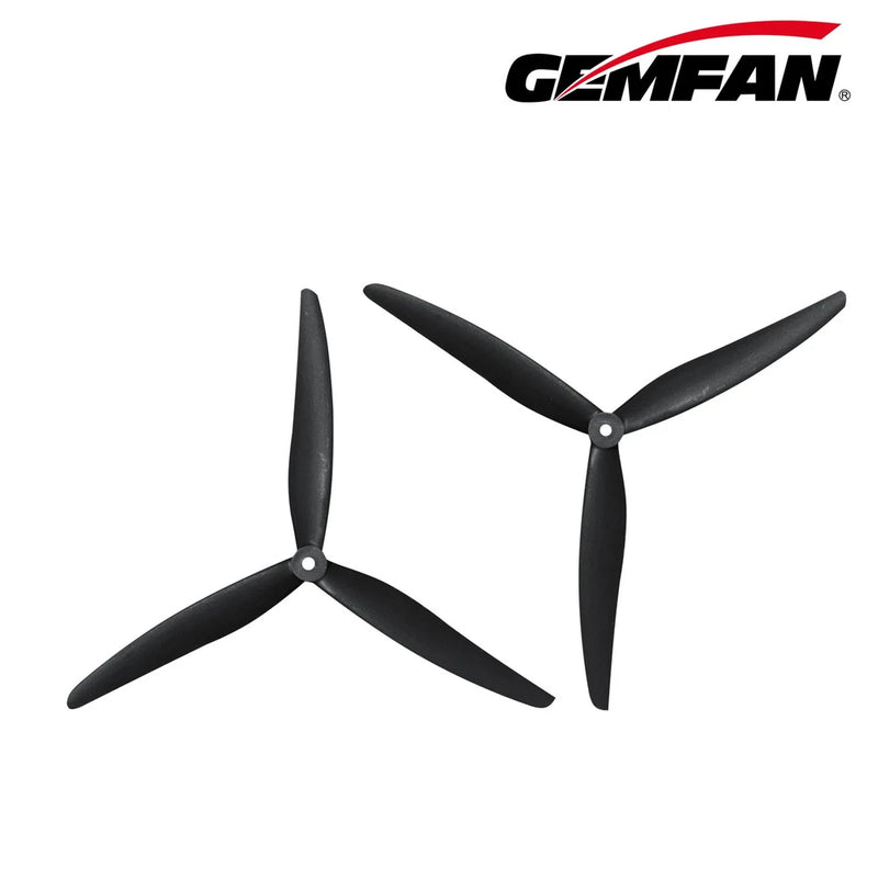 Gemfan 3-blade nylon FPV drone propeller, 11 in, pair of black prop sets