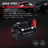 Waterproof RC brushed ESC, 80A Pro V2 heatsink, red wire leads