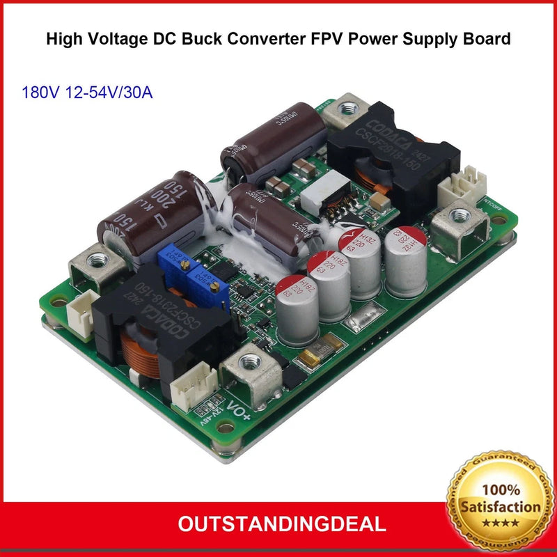 High Voltage DC Buck Converter FPV Power Supply Board 180V 12-54V/30A Output