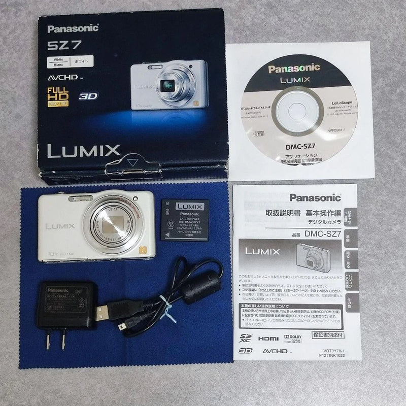 Panasonic LUMIX SZ DMC-SZ7-W Compact Digital Camera White Tested Condition