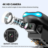Dual-camera drone front camera module with lens and gimbal