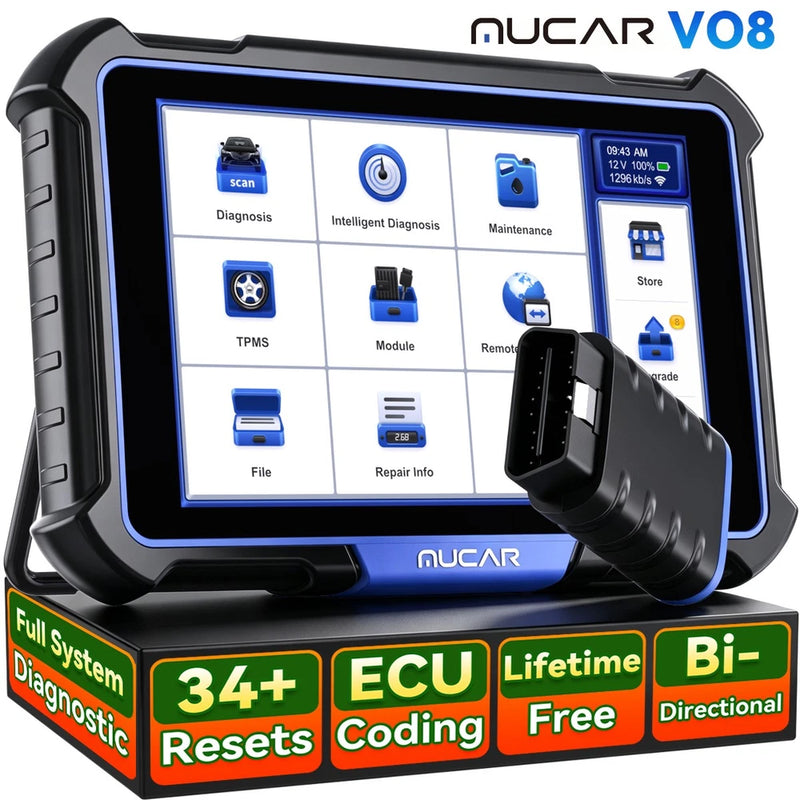 MUCAR VO8 OBD2 action test key automotive diagnostic scanner with touchscreen