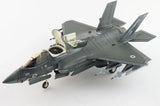 Gray 1/72 F-35B model aircraft with open cockpit and landing gear