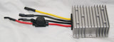 DC-DC step-down converter with aluminum heatsink and input/output wiring leads