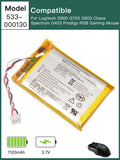 1100mAh Battery For Logitech G703 G900 G903 Chaos Spectrum and G403 Mouse