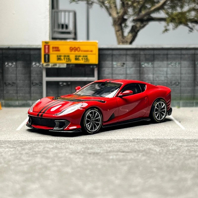 TOC 1/64 Scale Ferrari 812 Competizione Red Diecast Car Model Toy Gift