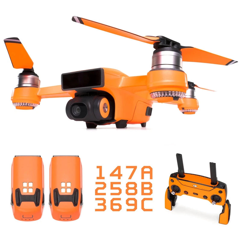 WRAPGRADE drone skin seal in fluorescent satin neon orange for a drone body