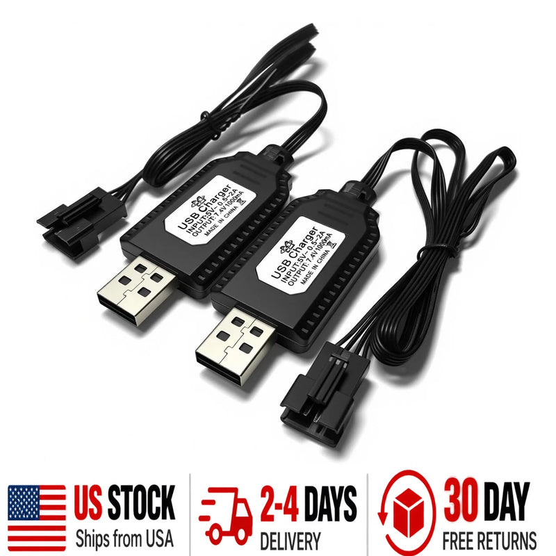 Rc Battery Charger USB for 7.4V Li-ion Batteries Compatible with Rc Cars Boats Battery