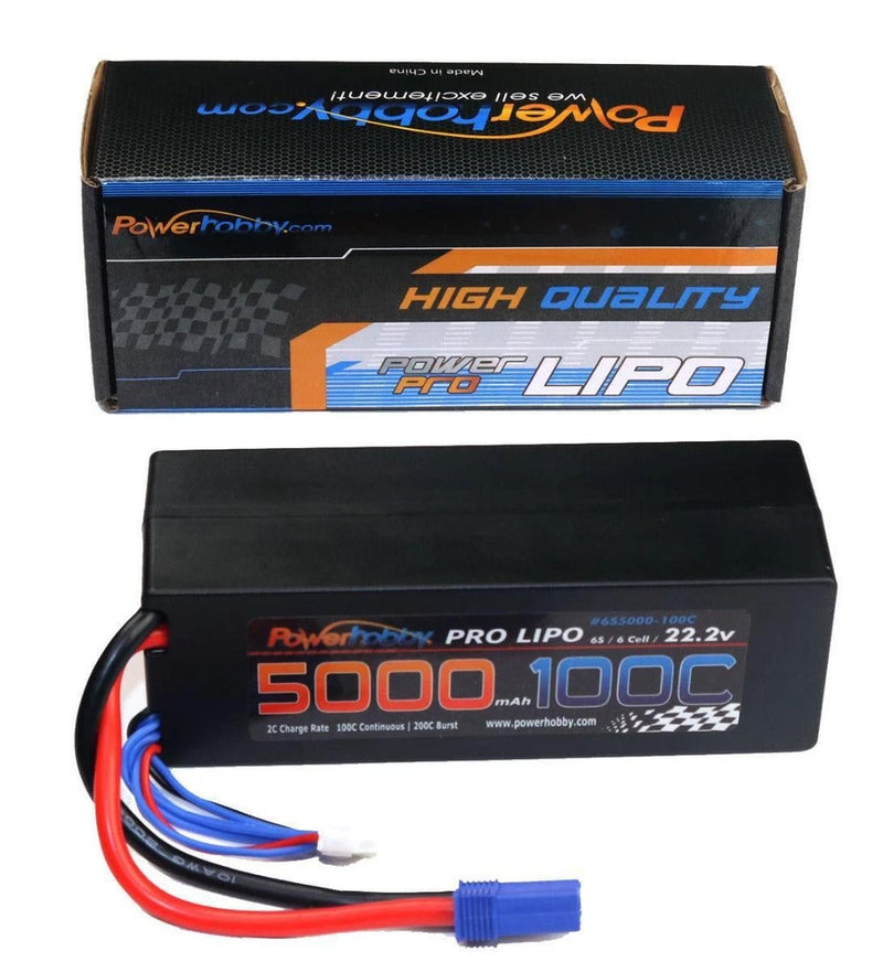 6S 22.2V 5000mAh 100C EC5 Hard Case Lipo Battery Powerhobby PHB6S5000100EC5HC Battery