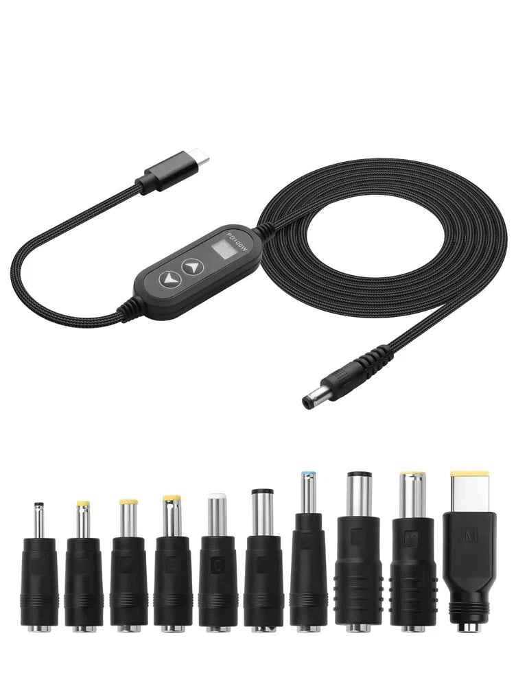 4.26FT USB to DC PD Adapter Cable Universal PD Fast Charger PD Input to DC 12...