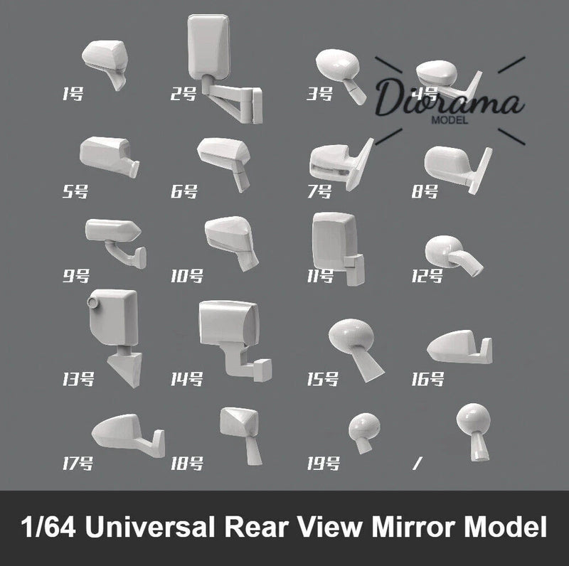 Diorama 1/64 Car Rear View Mirror Reversing Mirror Reflector Scene Props Model