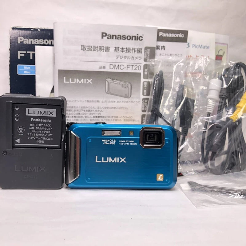 Panasonic LUMIX DMC-FT20 Blue Working A029 (Original Box And Many Accessories